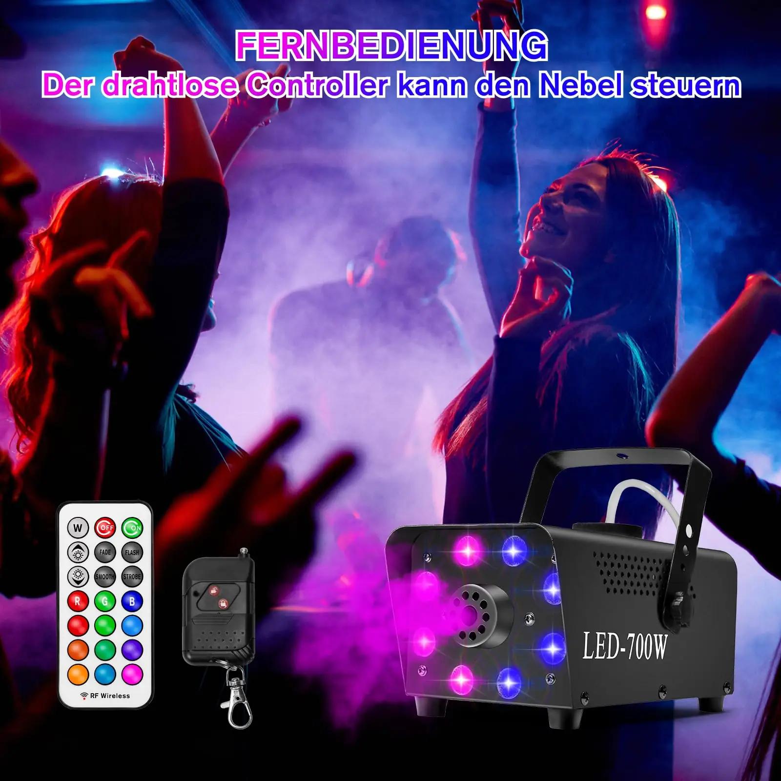 Katomi dekoratiivne 700W suitsumasin RGB-valgustusega – detailne vaade
