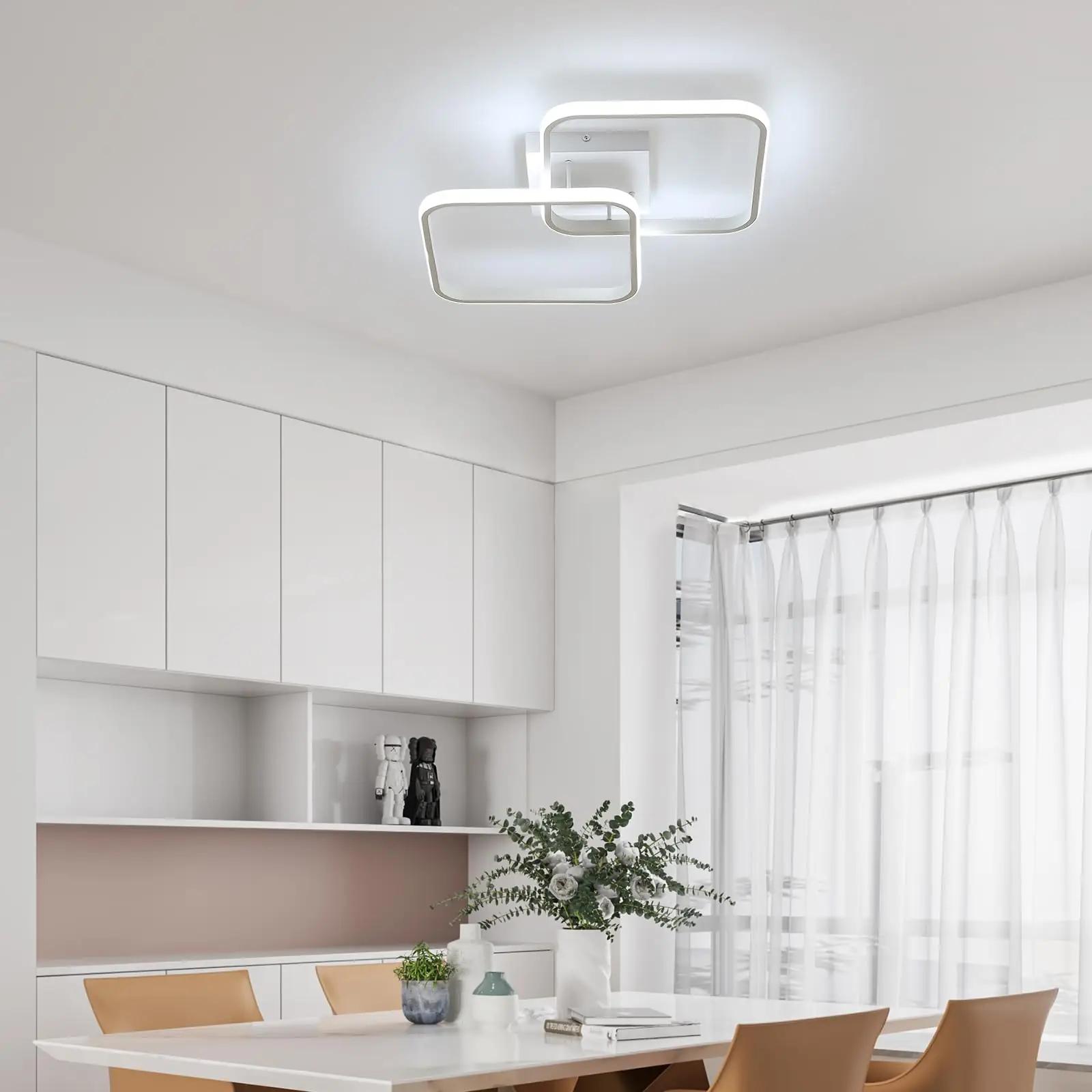 Osairous valge akrüül lakke lamp — modernne 42W jahe valgus – pakend ja tarvikud