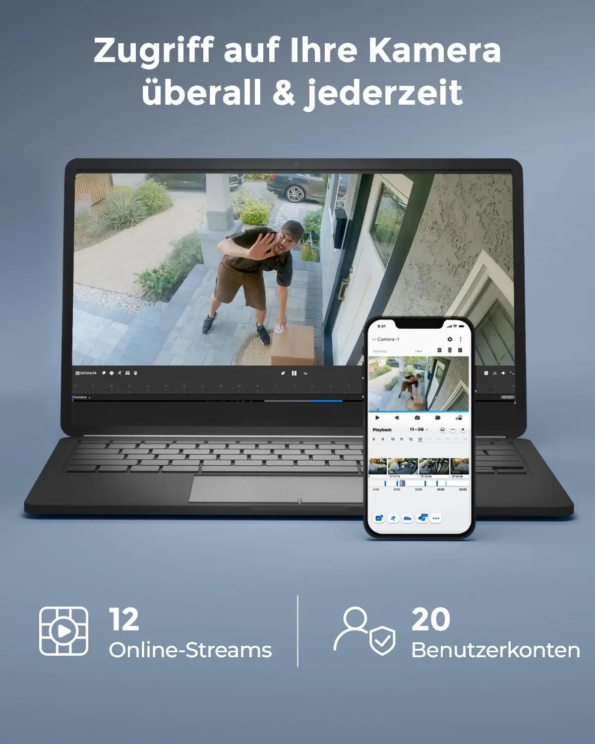 Reolink 12-kanaliline Wi‑Fi NVR — 2TB salvestus ja koduvalve – kasutusnäide