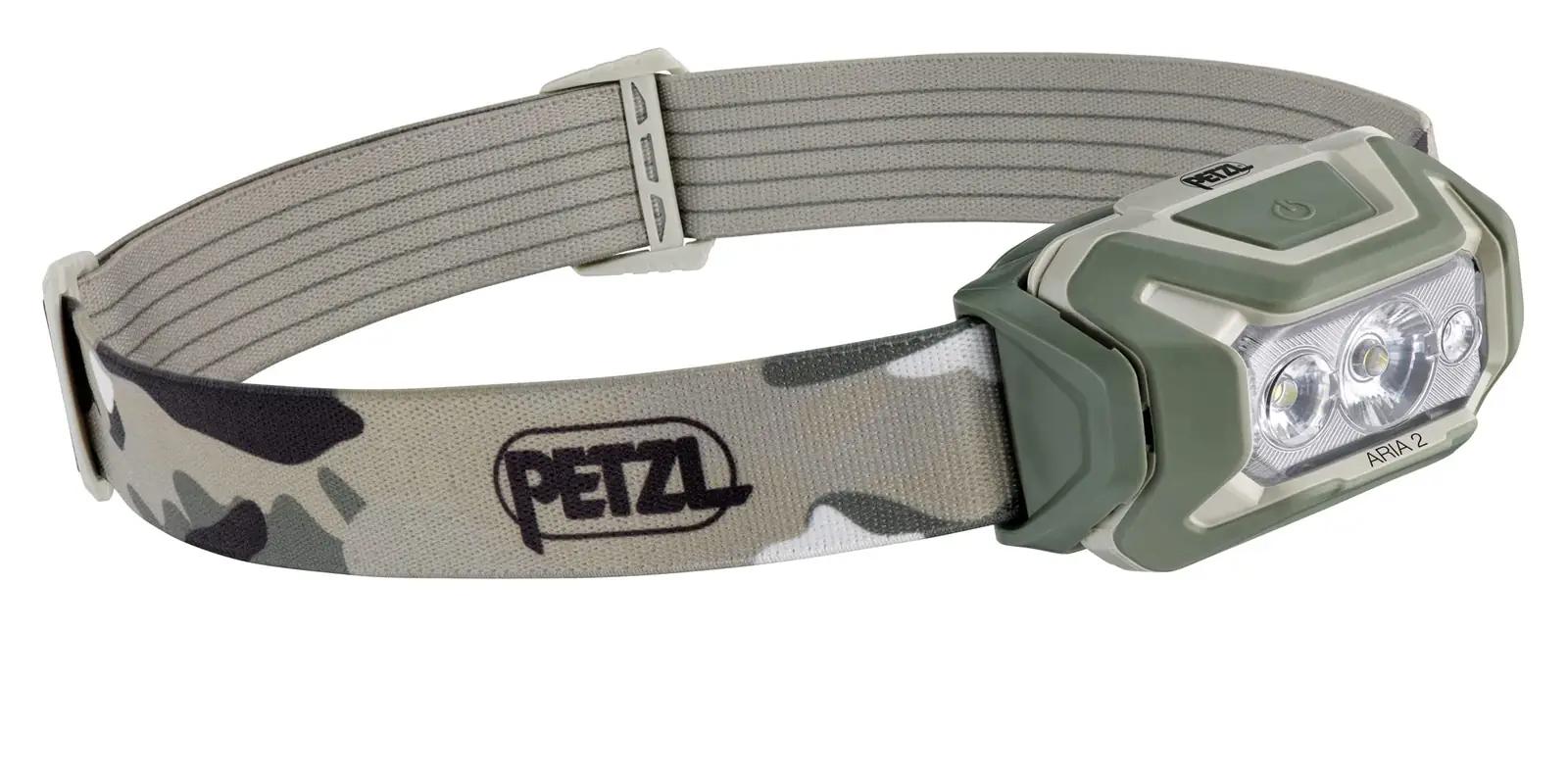 PETZL ARIA 2 Camo pealamp — kerge ja veekindel matkalamp