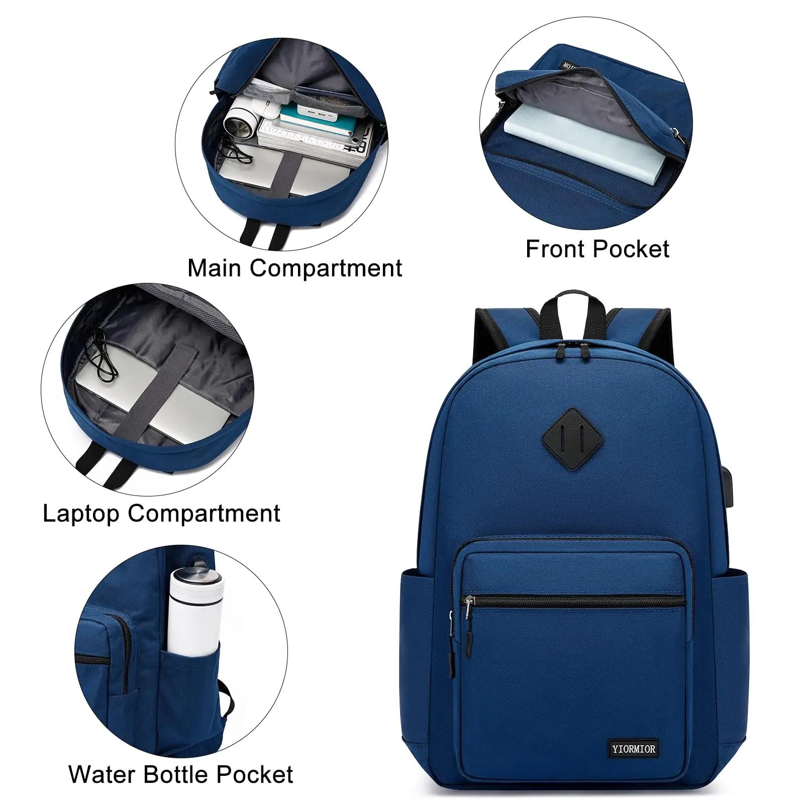 YIORMIOR vastupidav Oxford-riiulik koolikott 15,6″ sülearvutile – lisavaade