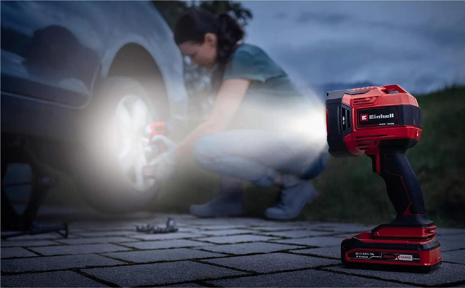 Einhell töövalgusti LED, kaasaskantav ja vastupidav – kasutusnäide