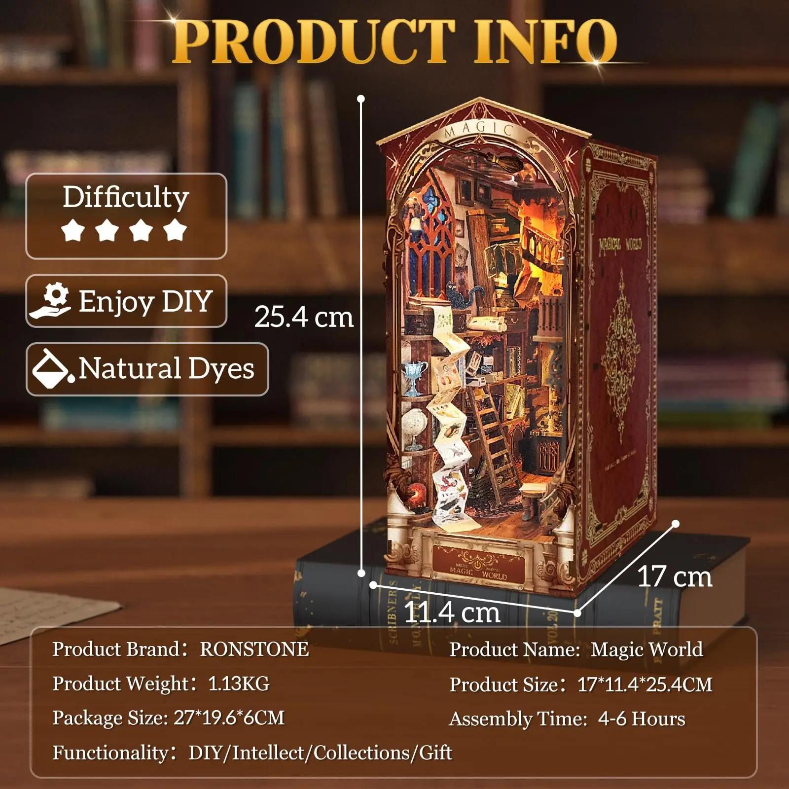 RONSTONE puidust miniatuurne Book Nook – loominguline kingitus – kasutusnäide