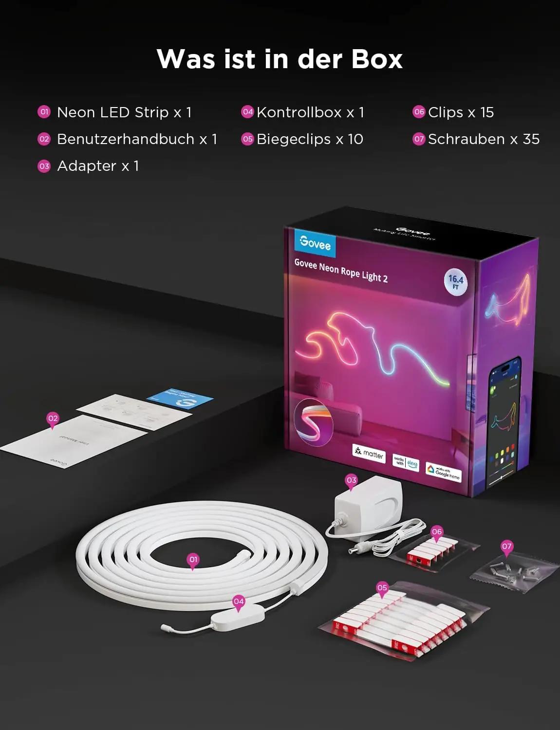 Govee silikoonne Neon Rope Light 5m – painduv seinakaunistus – pilt 9