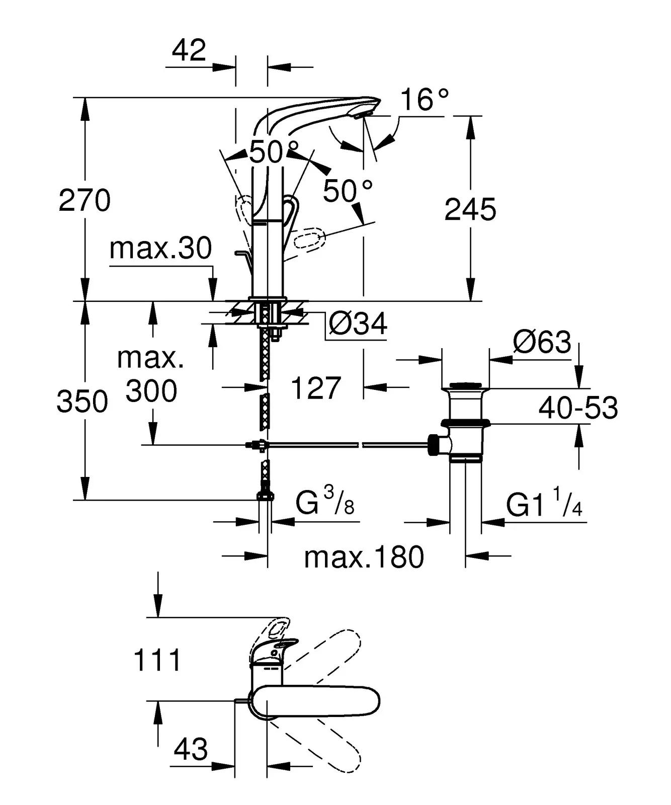 GROHE 23569LS3 valamu segistid – detailne lähivaade