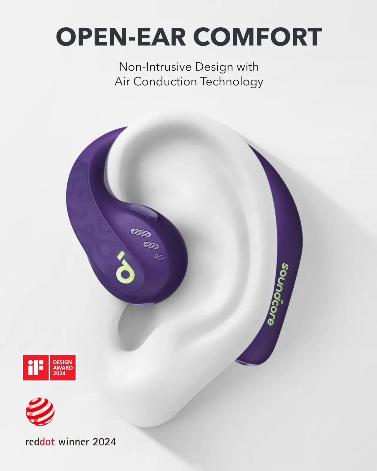 soundcore mugav ja kerge AeroFit Pro – sportlik open‑ear – detailne vaade
