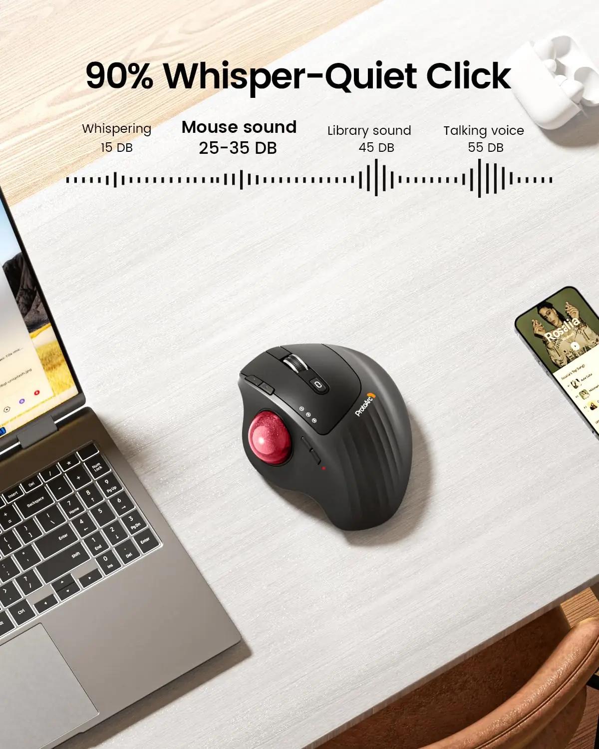 ProtoArc ergonoomiline Trackball-hiir – patareivaba kontoriks – pilt 6