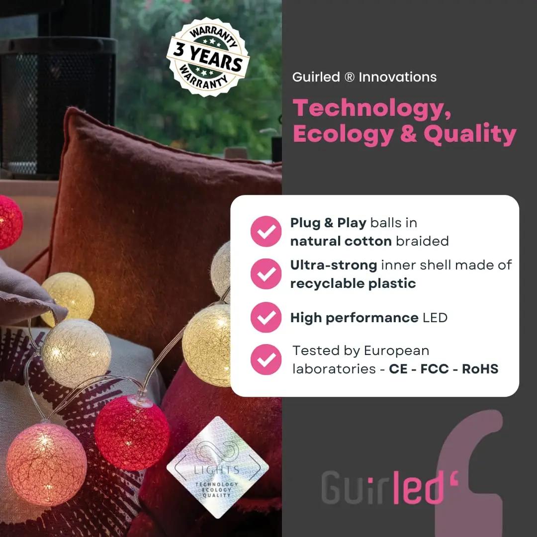 GuirLED roosa LED dekoratsioon – pehme valgus ja USB toide – pakend ja tarvikud