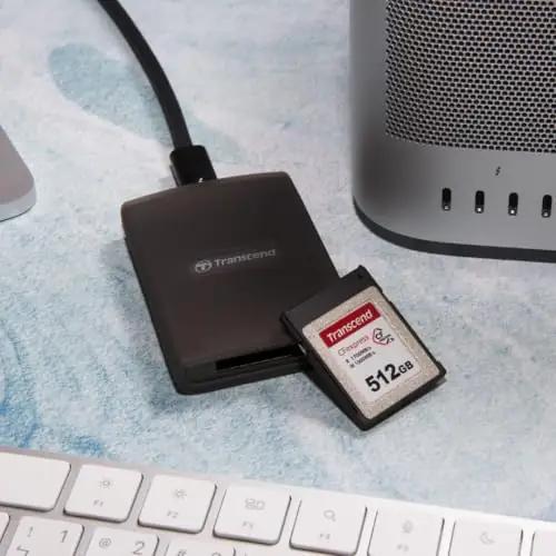 Transcend kiire CFexpress Type B 256GB salvestuskaart – kasutusnäide
