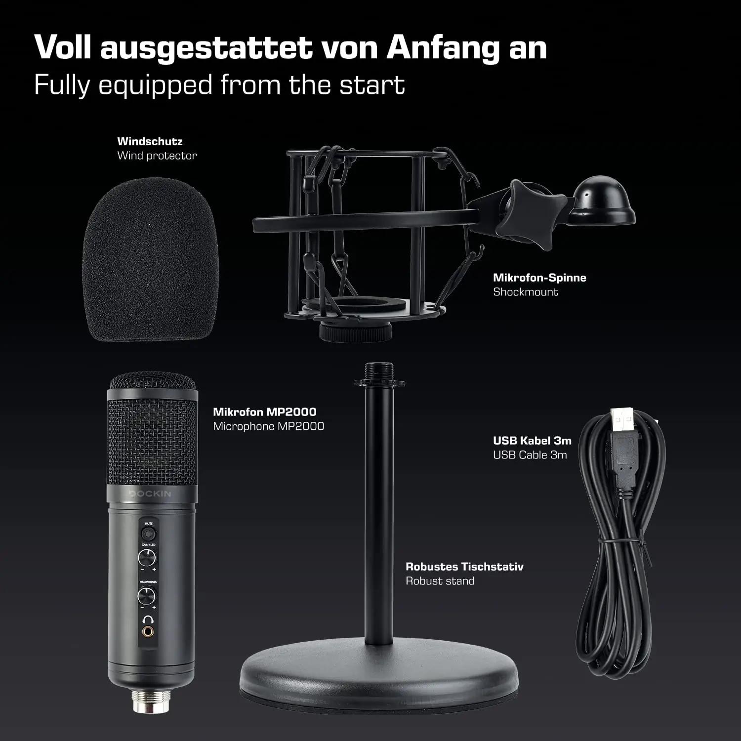 DOCKIN metallist USB-mikrofon MP2000 — stuudiokvaliteet koduseks – pilt 7