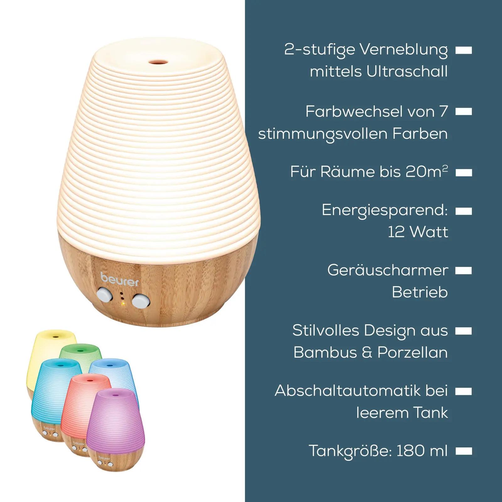 Beurer aromadifuuser LA 40 — looduslik puidu-portselanist disain – pilt 7