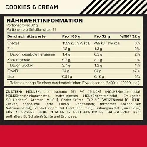 Optimum Nutrition valgupulber 2.27 kg – maitse Cookies & Cream – pilt 7