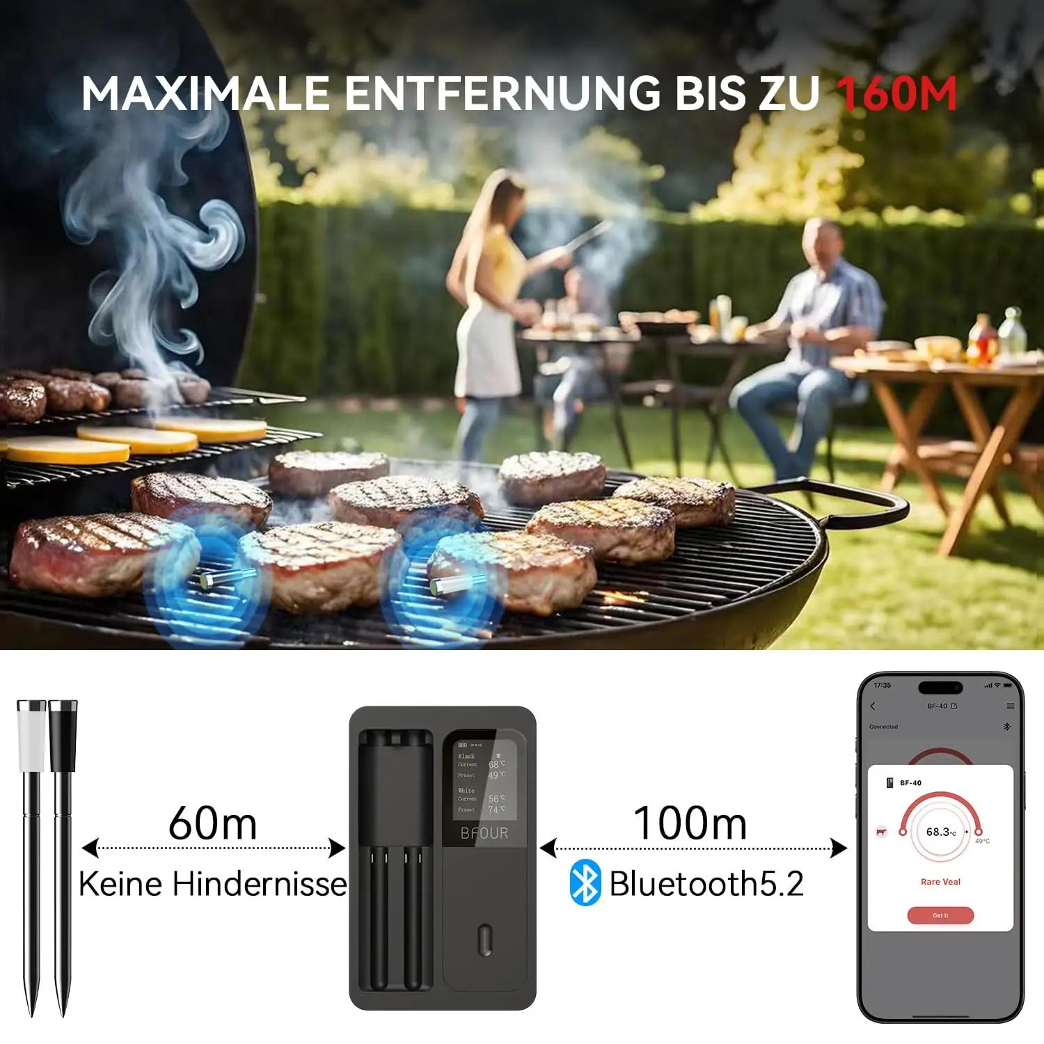 BFOUR kuumuskindel liha-termomeeter BF-40 PRO koos kahe sondiga – pilt 7