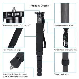 SIRUI P-326 ühejalgsed statiivid – detailne lähivaade