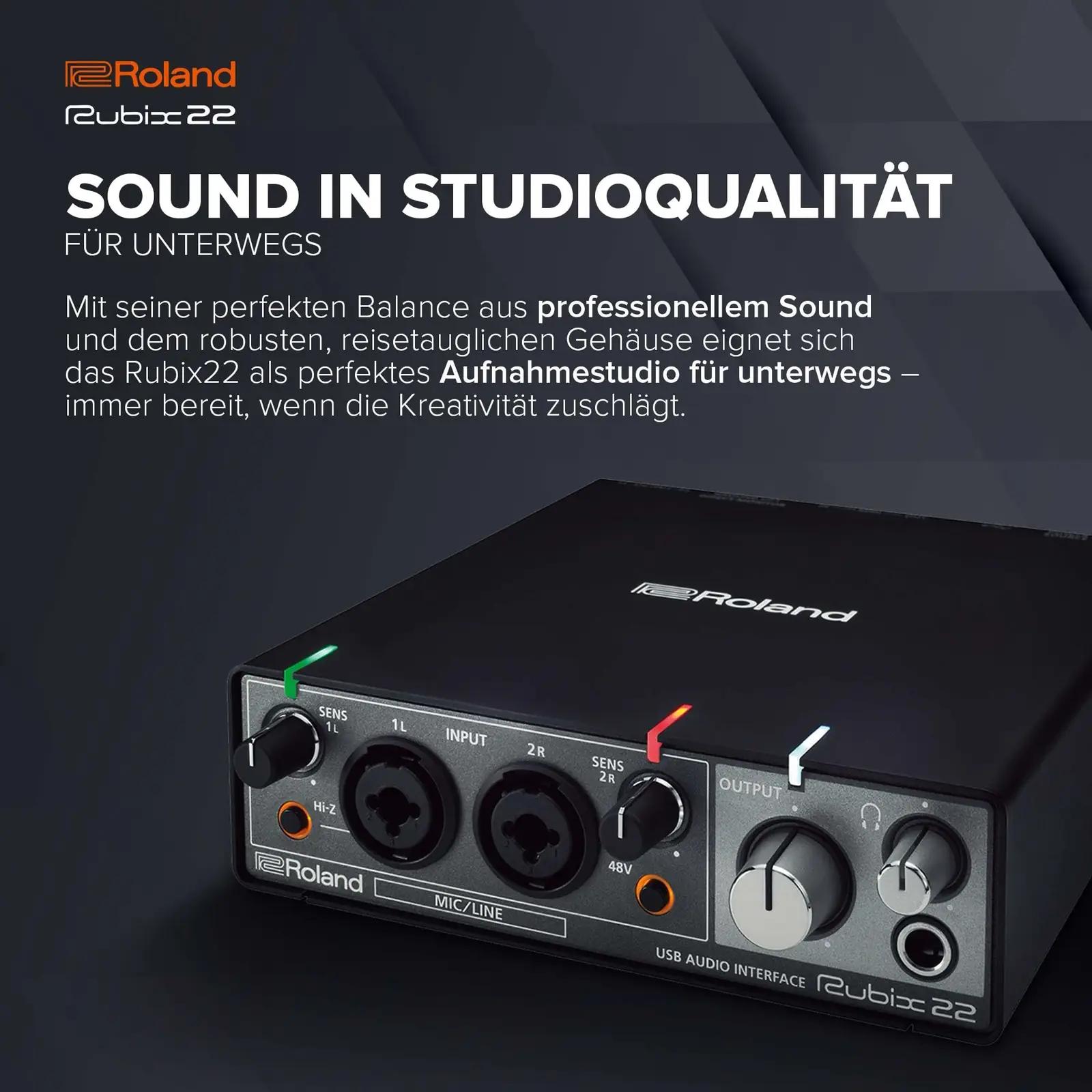 Roland stiilne ja vastupidav USB-audioliides stuudiosse ja lavale – pakend ja tarvikud