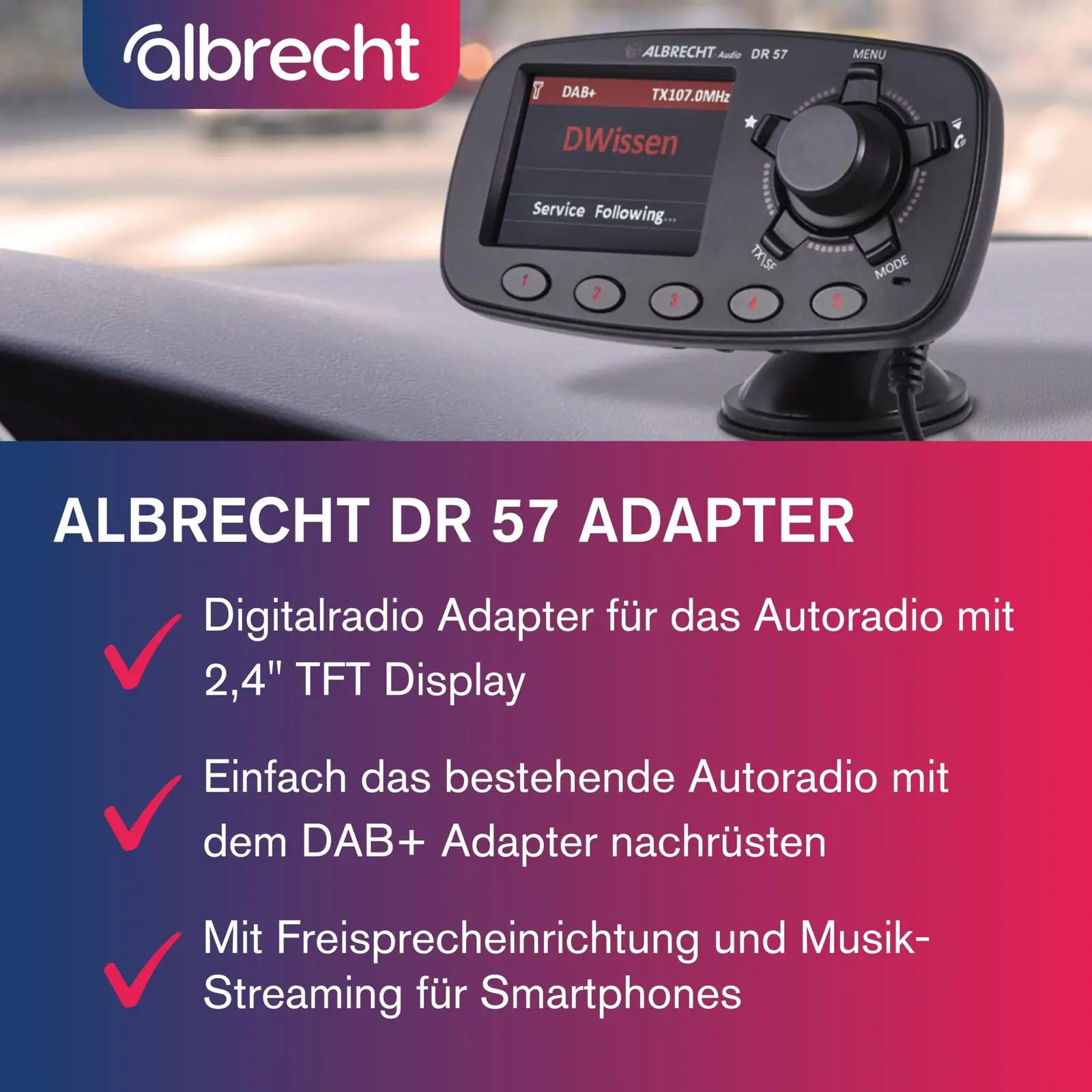 Albrecht DAB+ autoadapter — uuenda autoradio ja voogesita – detailne vaade