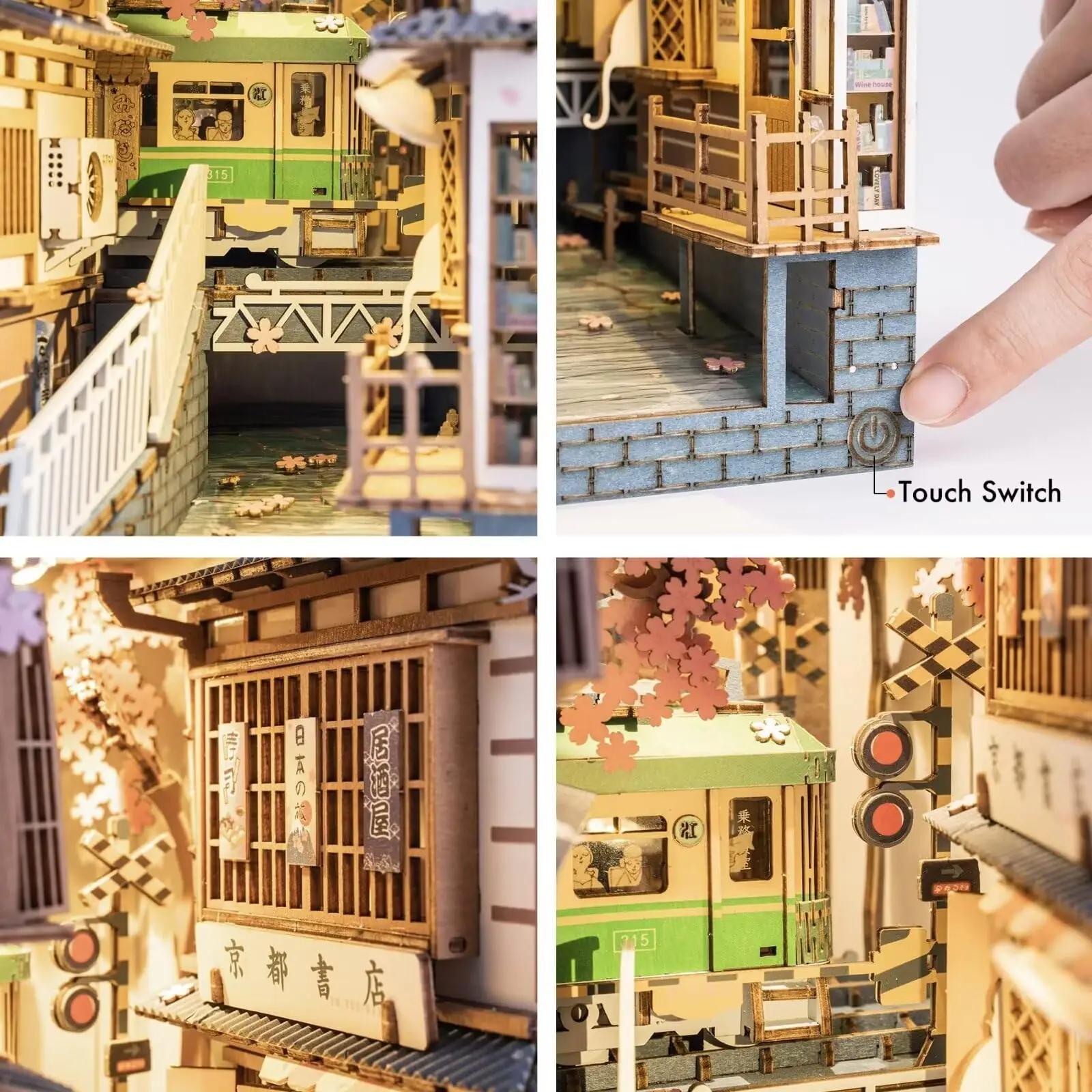 Rolife puidust Sakura Densya DIY raamaturiiuli diorama (kingitus) – pilt 7