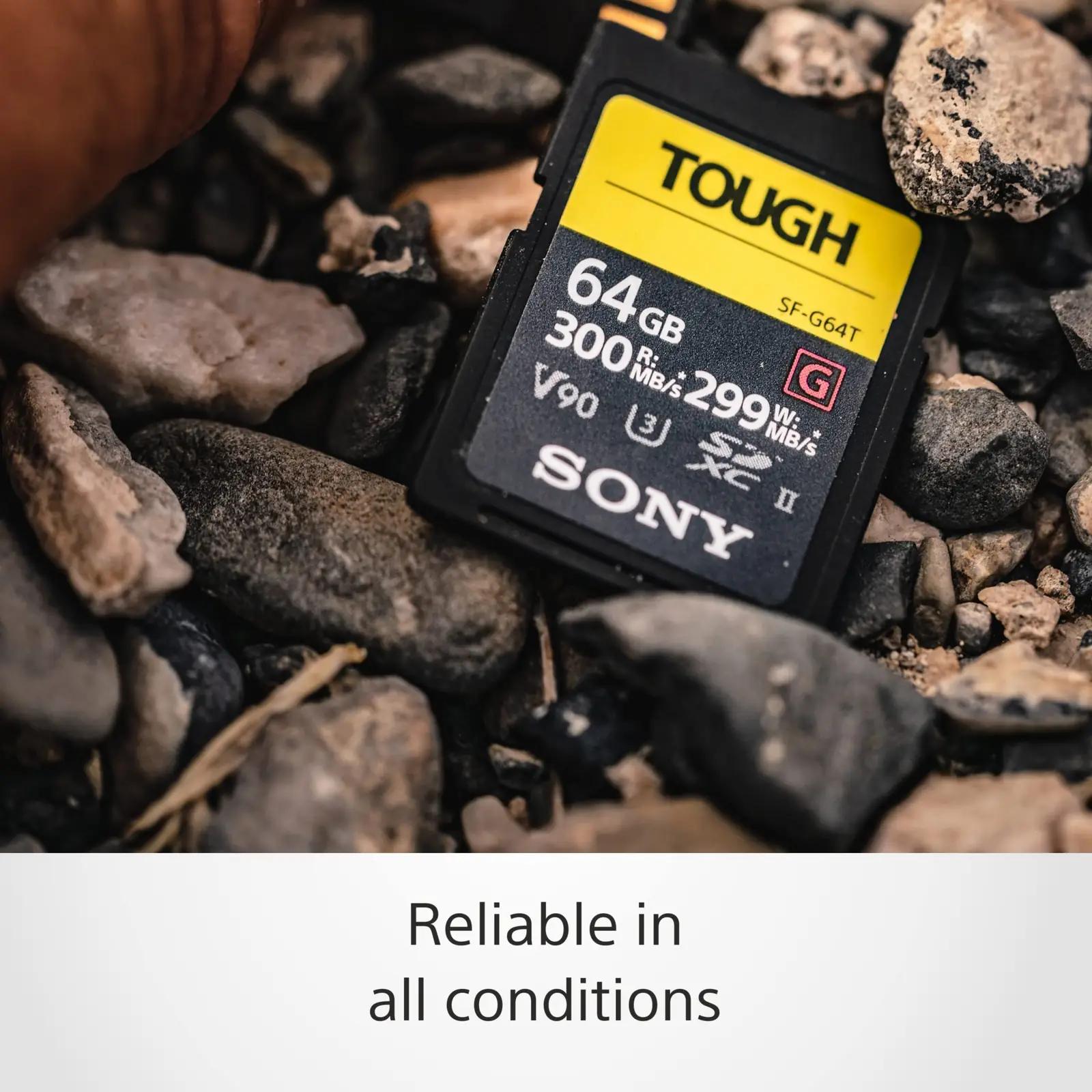 Sony vastupidav SD-kaart 64 GB – kiire UHS-II salvestus – kasutusnäide