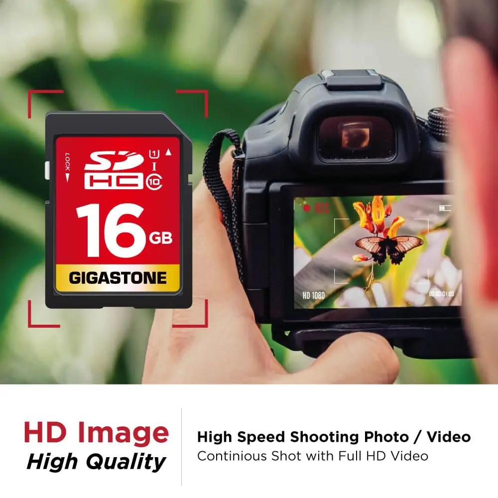 Gigastone 16GB SDHC 10-pakk — usaldusväärne salvestusfotodele – kasutusnäide