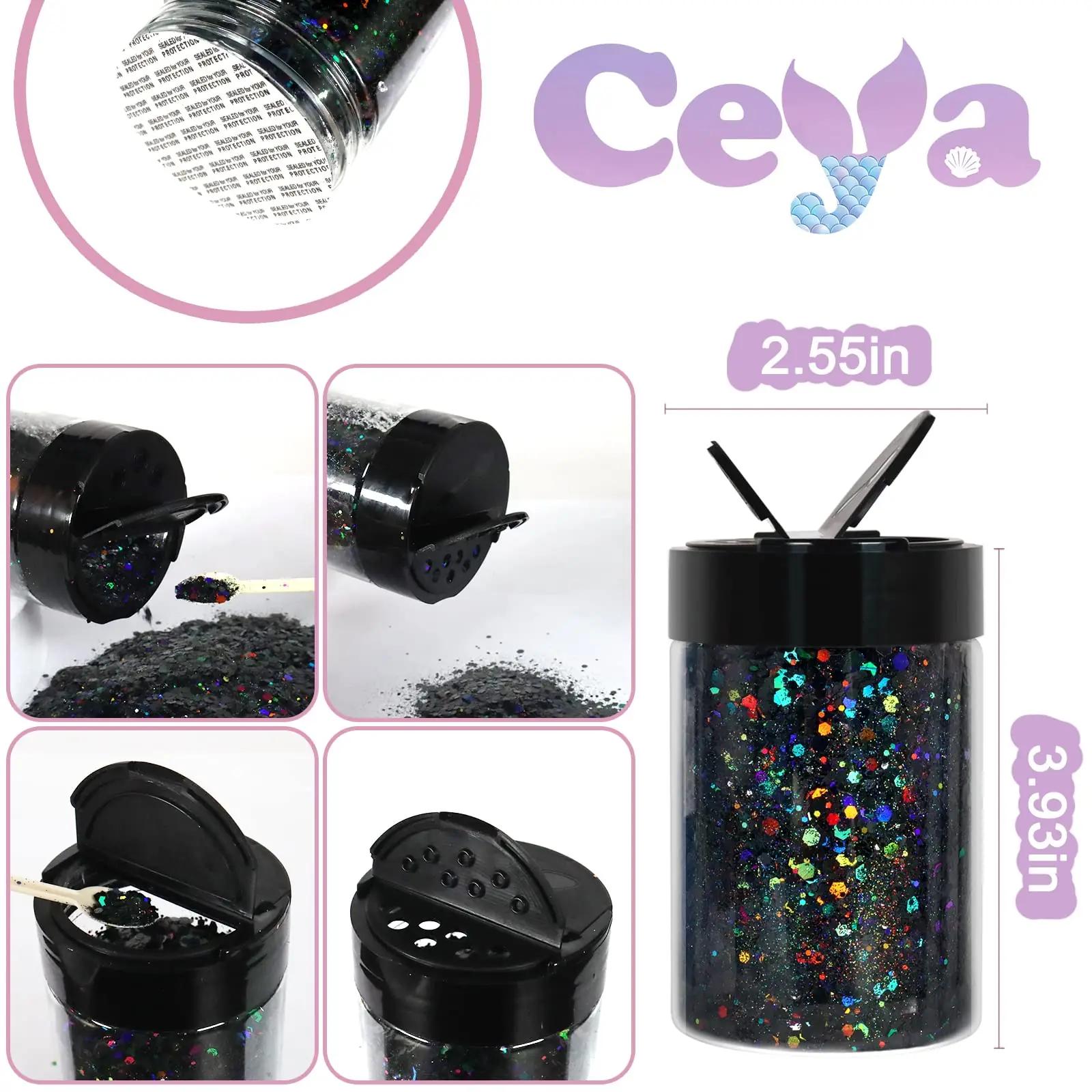 ceya holograafiline must käsitööglitter – eriline sära – kasutusnäide