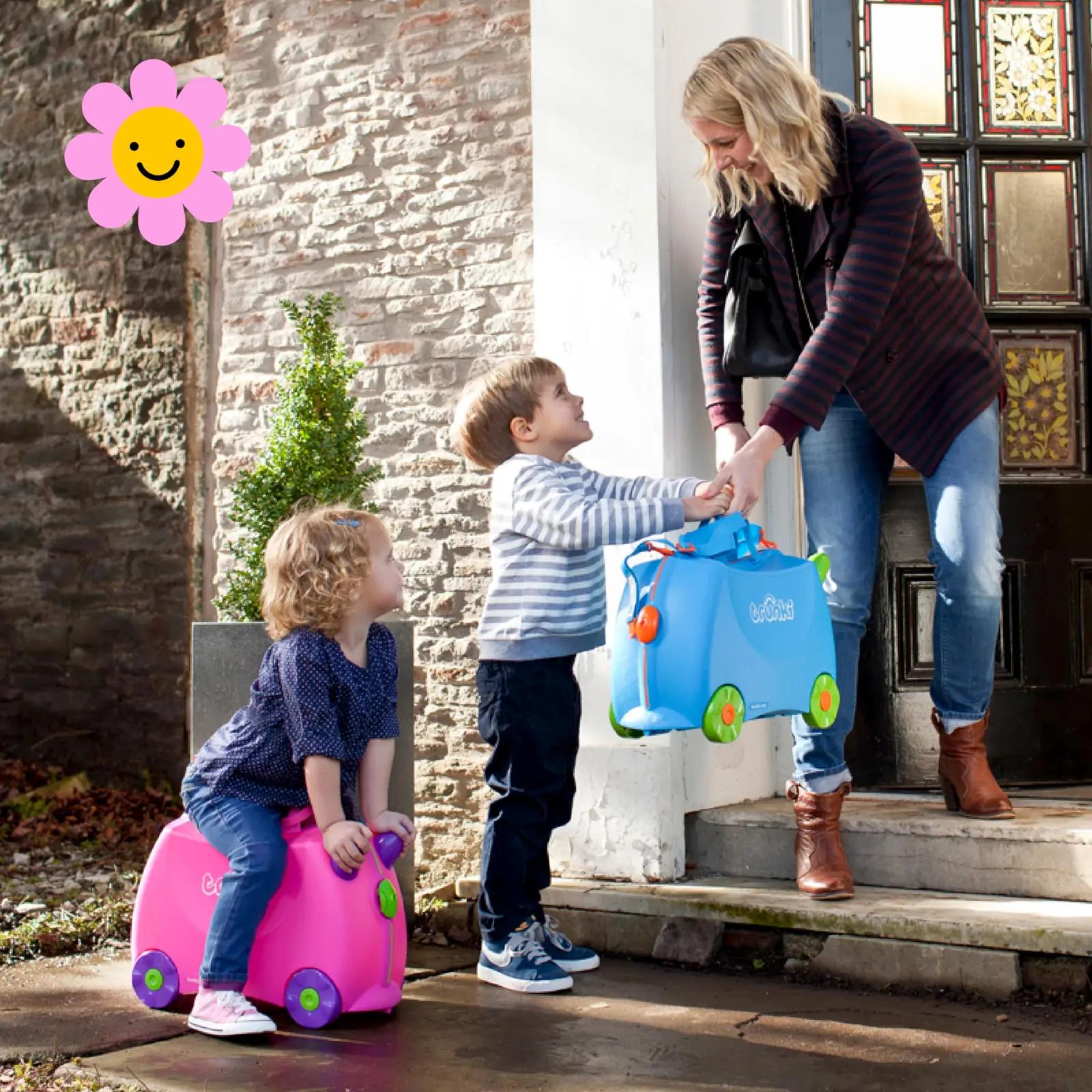 TRUNKI roosa kare lasteistmega reisikohver — istumiseks ja – pilt 8