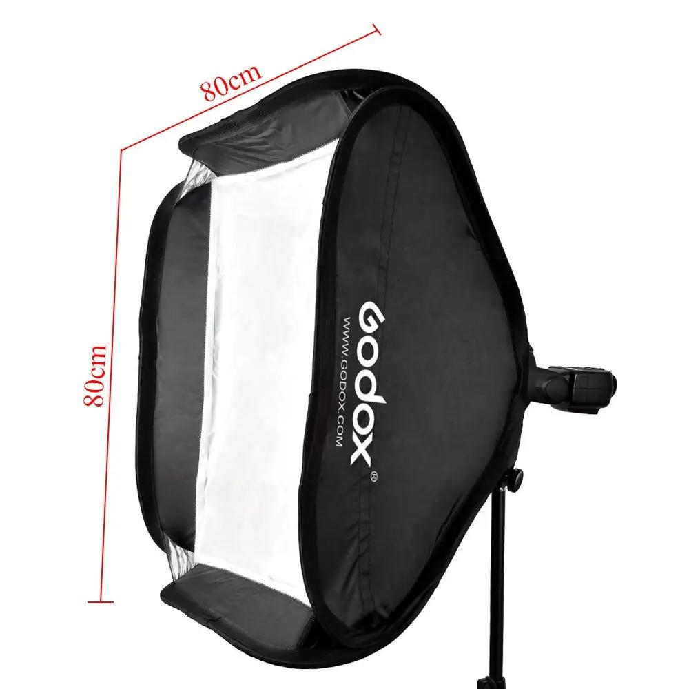 Godox pehme 80×80 cm softbox S-kiirguse hoidjaga fotoks – pakend ja tarvikud