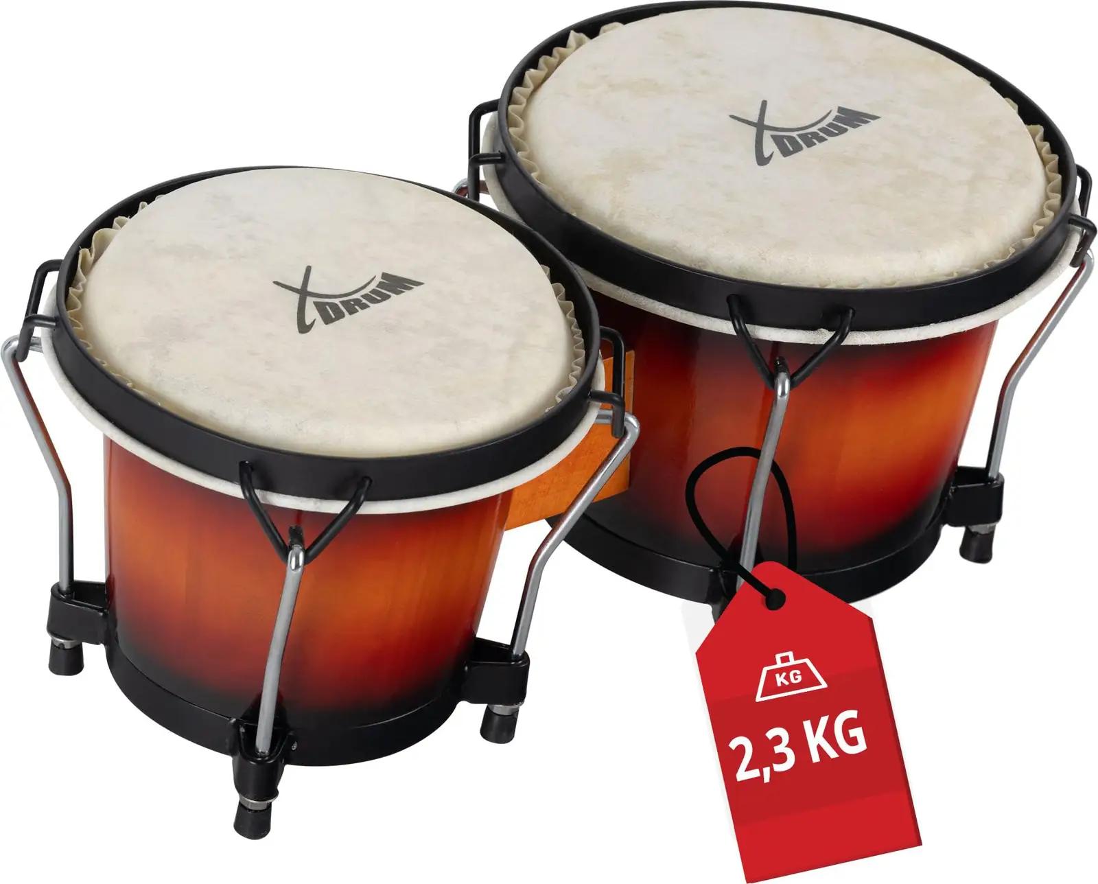 XDrum puidust bongotrommeln – soojad Sunburst toonid