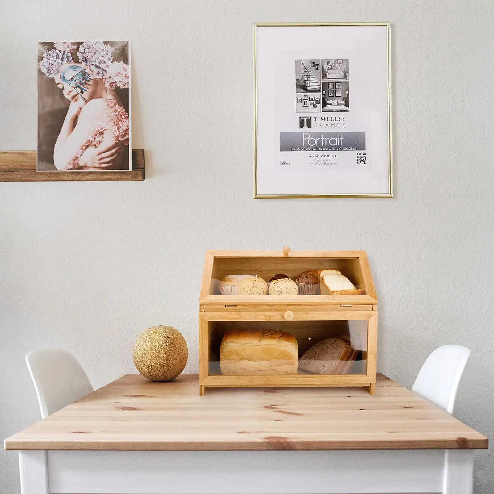 Leader Accessories bambusest kahekihiline leivakast – detailne vaade