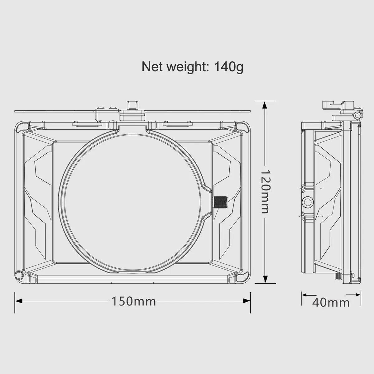 Tilta kerge alumiiniumist mini matte box – sobib DSLR-ile – pakend ja tarvikud