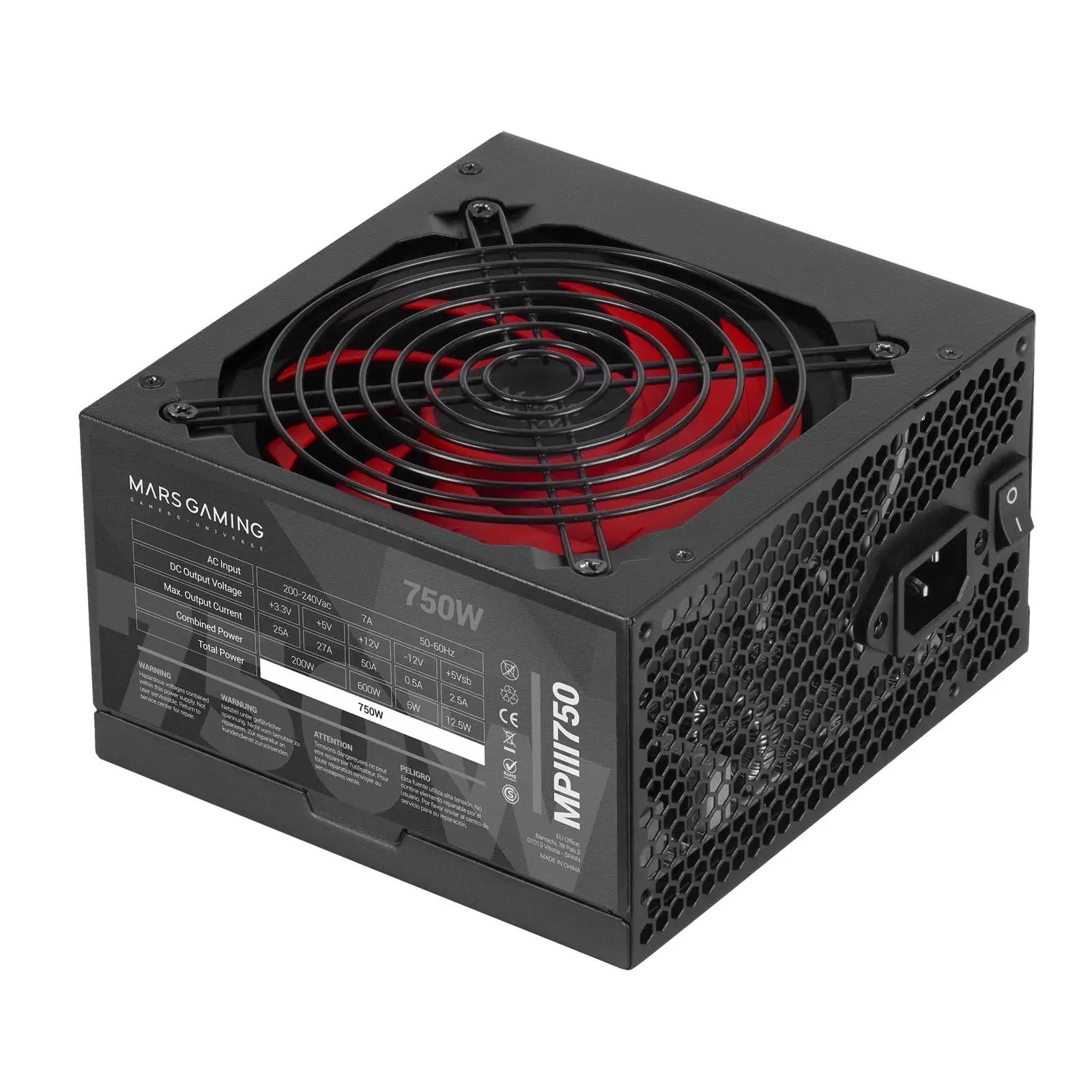 Mars Gaming toitevõimsusega 750W ATX toiteplokk — töökindel valik