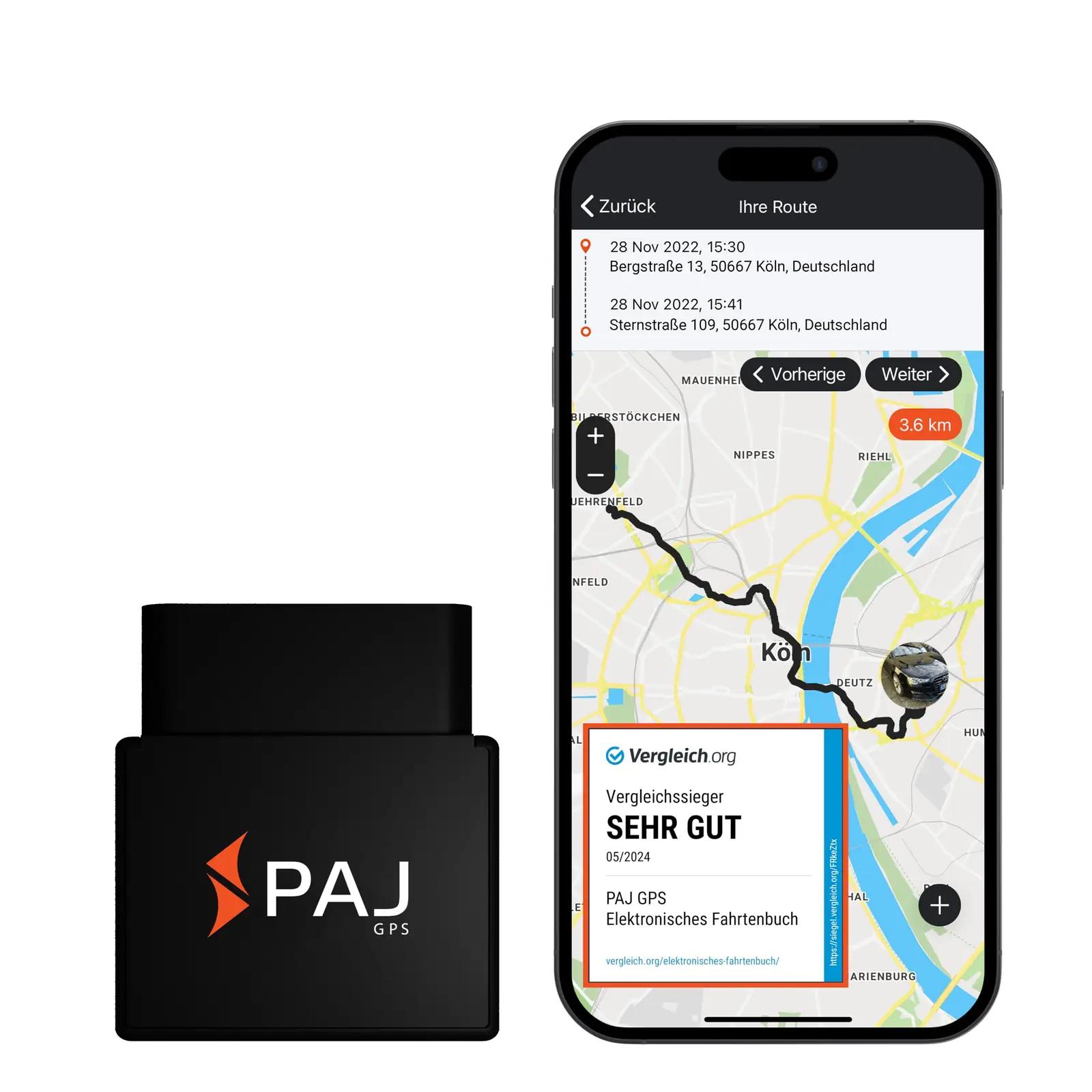 PAJ GPS OBD2 sõidupäevik — seaduslik ja automaatne