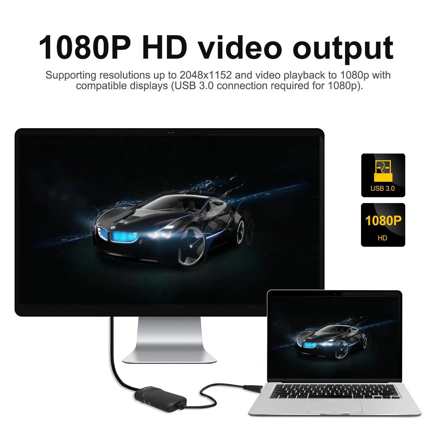 WAVLINK USB 3.0 HDMI adapter — õhuke väline kuvakaar – pakend ja tarvikud