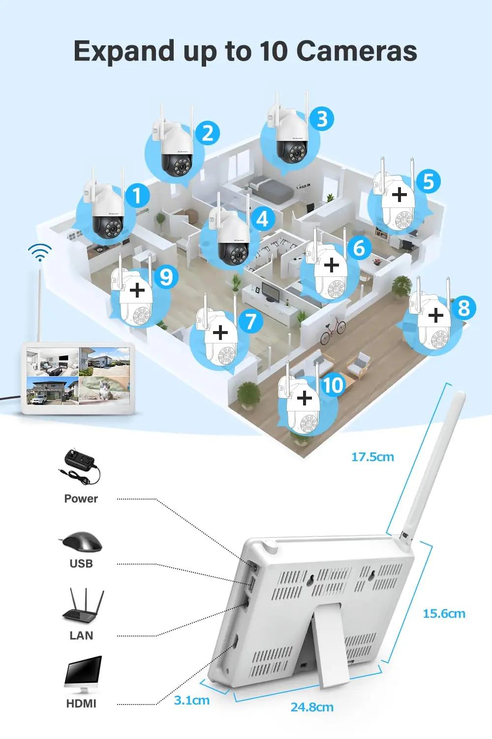 Jennov välikasutuse valvur — 5MP PTZ kaamerasüsteem koos 10″ – pilt 7