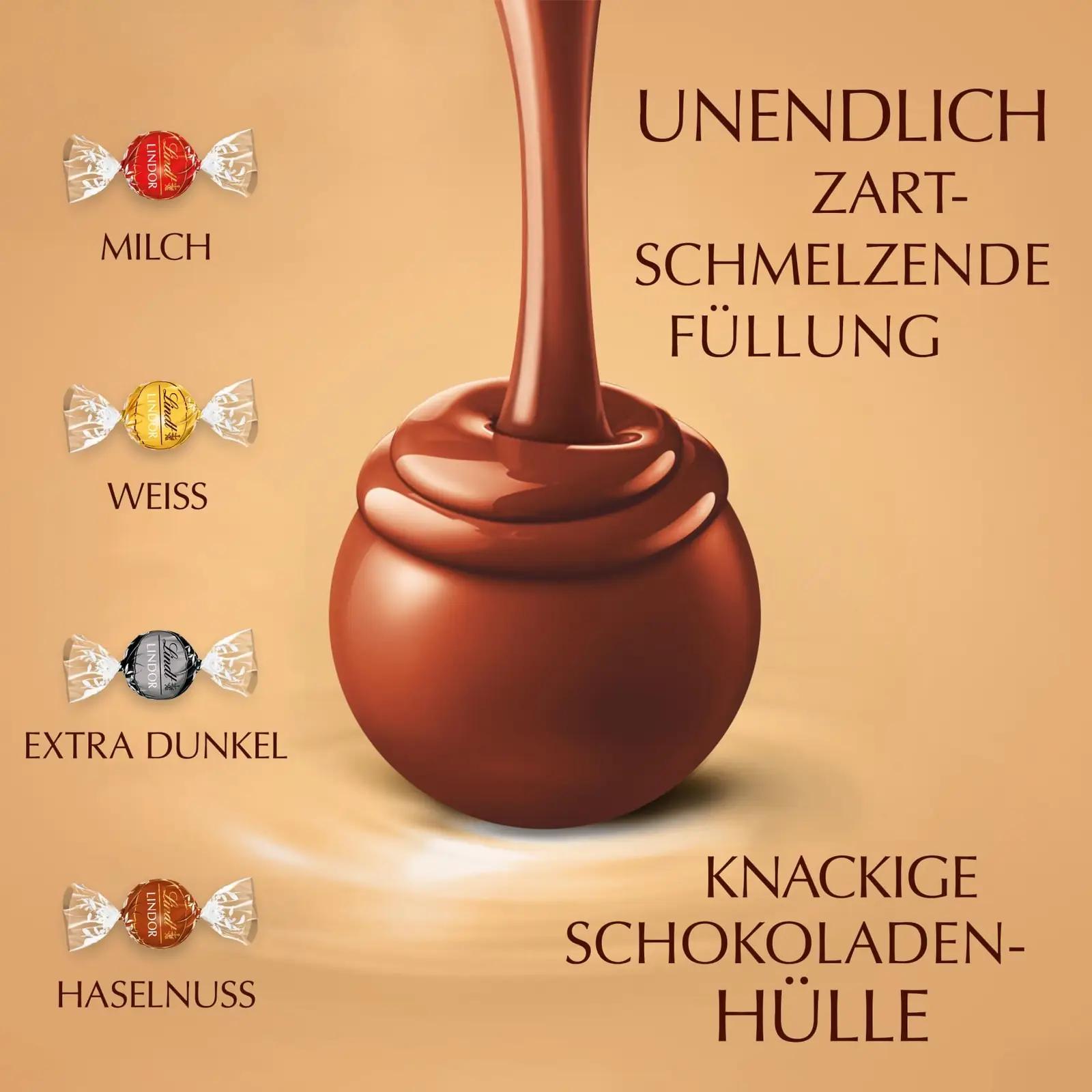 Lindt LINDOR 2 kg kommisegu – pehme šokolaadi kingitus – pakend ja tarvikud