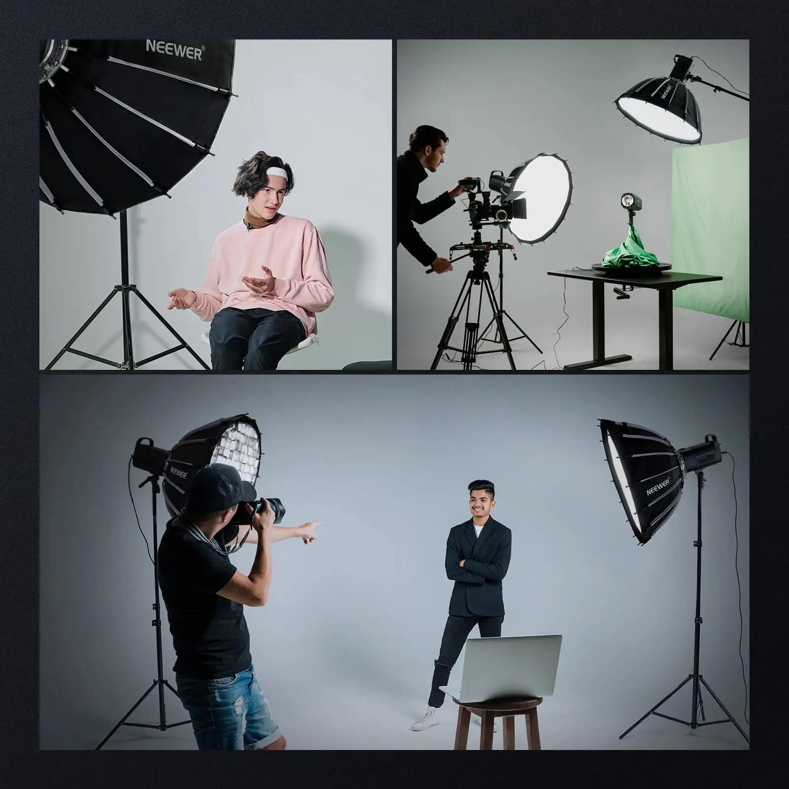 NEEWER kvaliteetne 65cm parabolic softbox – kiire kokkupanek – pilt 6