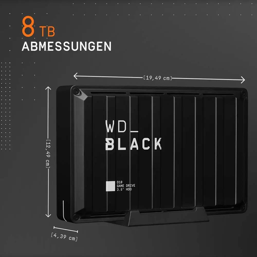 WD_BLACK tugev 8 TB lauaarvuti välisketas mänguritele – pakend ja tarvikud