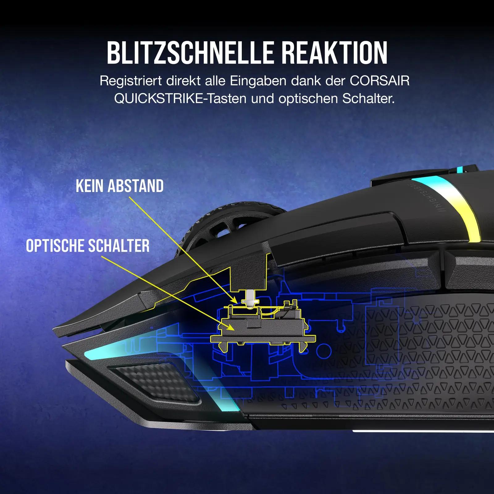 Corsair NIGHTSABRE traadita mänguhiir – kõrge DPI ja pika akuiga – pilt 6