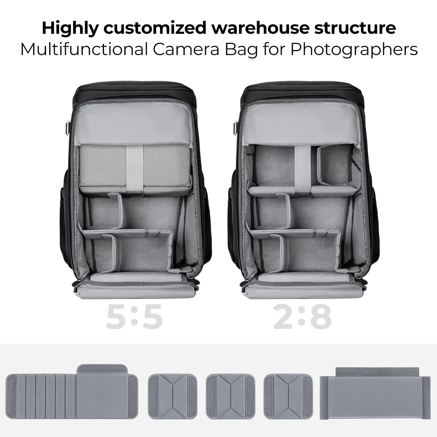 K&F CONCEPT KF13.128V4 korpused ja kotid – detailne lähivaade