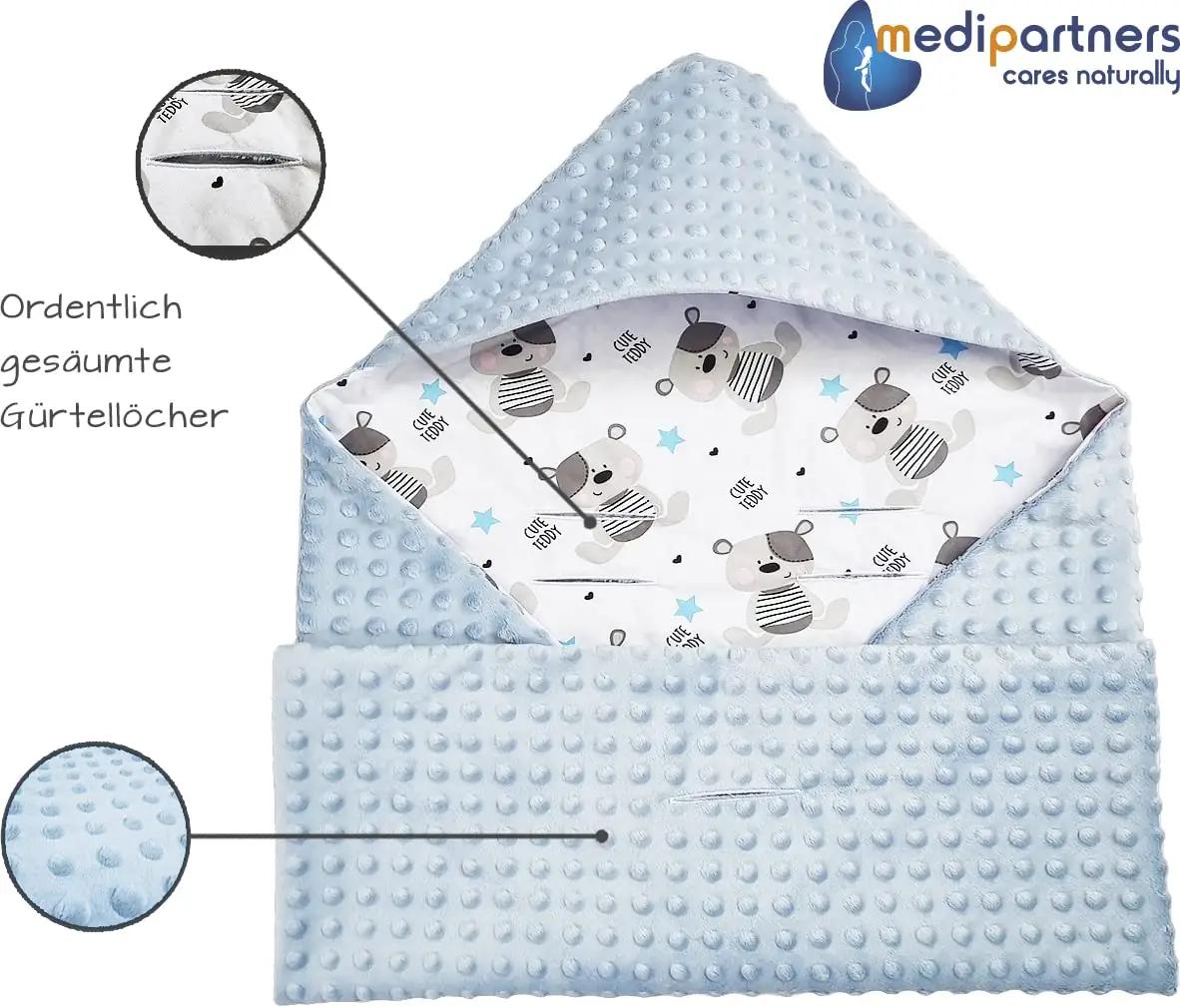 Medi Partners pehme puuvillane beebitekk 85×85 cm – suvine – kasutusnäide