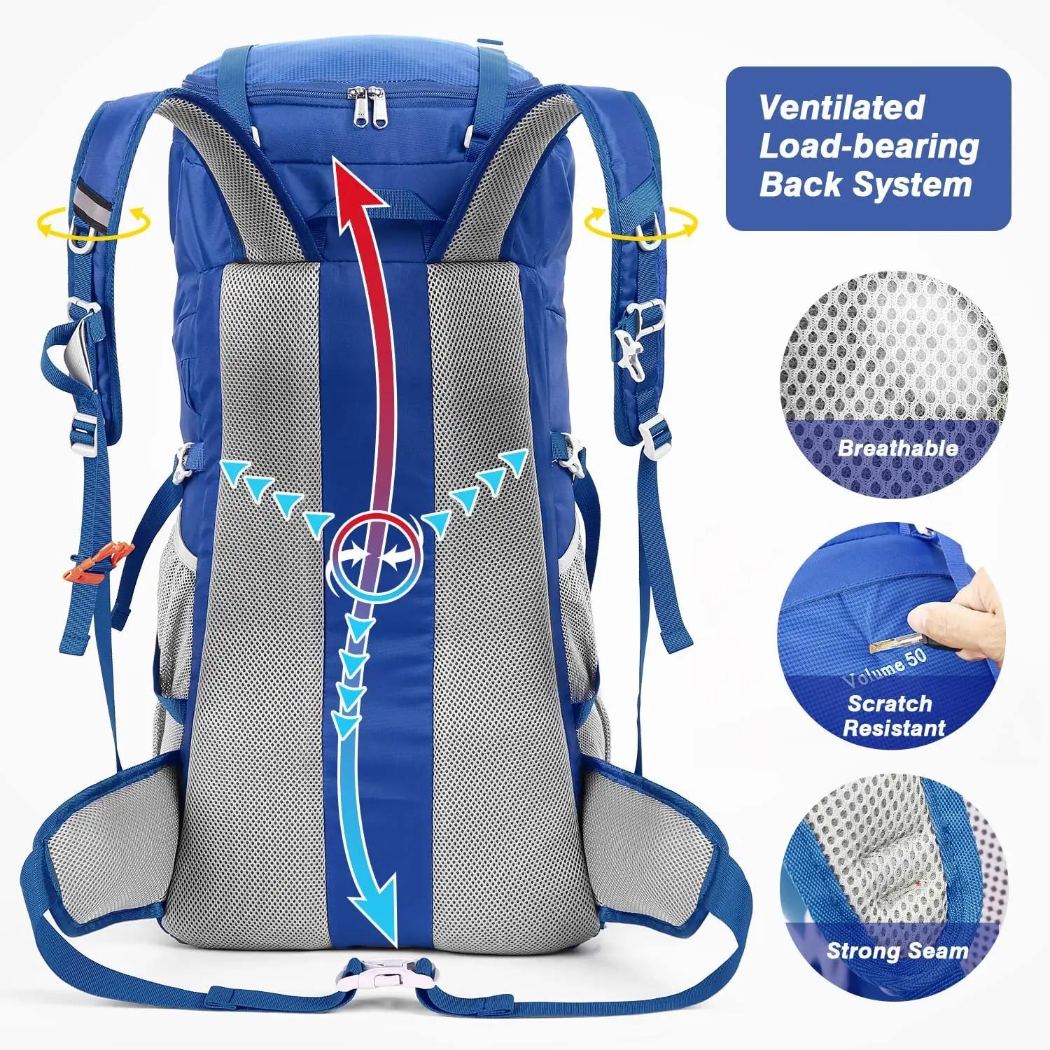 HOMIEE veekindel matkakott 50L — vastupidav nylon ja vihmakate – pilt 6