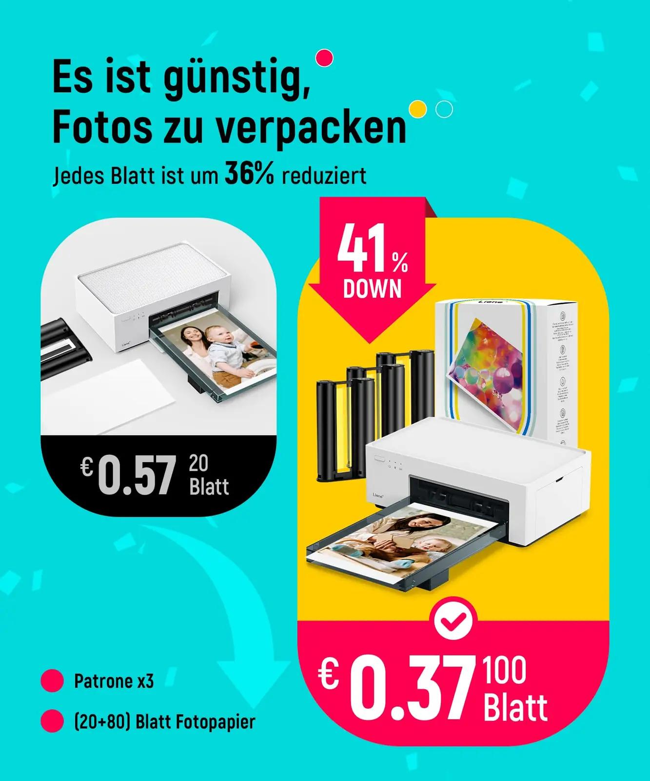 Liene väike fotoprinter 10×15 cm koos paberikomplektiga — – kasutusnäide