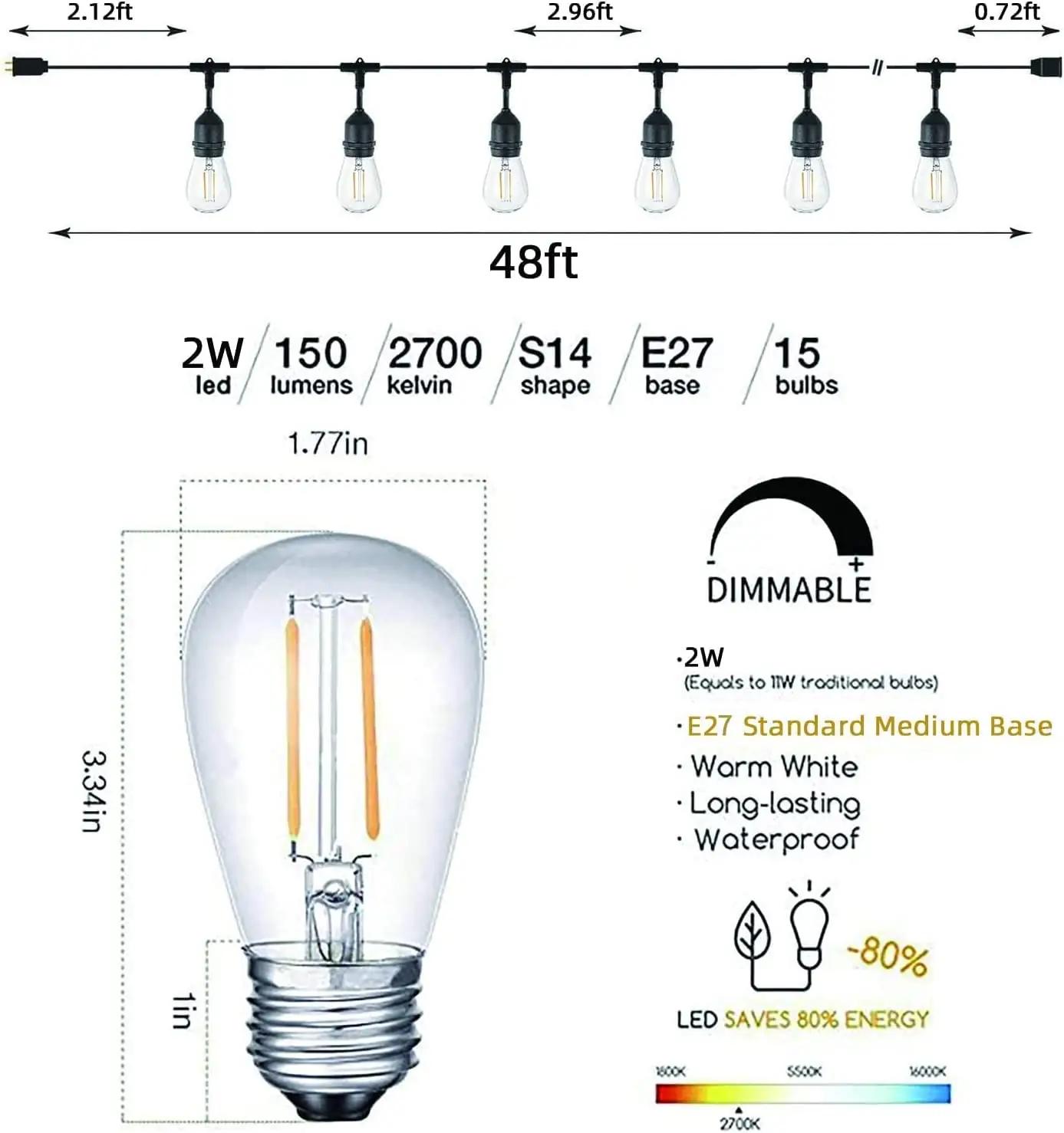 Svater LED aialaternate sari – veekindel 30 m dekoratsioon – detailne vaade