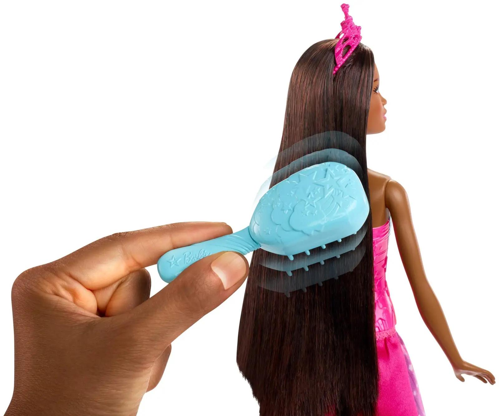 Barbie nukukomplekt – printsess juukseteemaline mänguasi, FRB13 – kasutusnäide