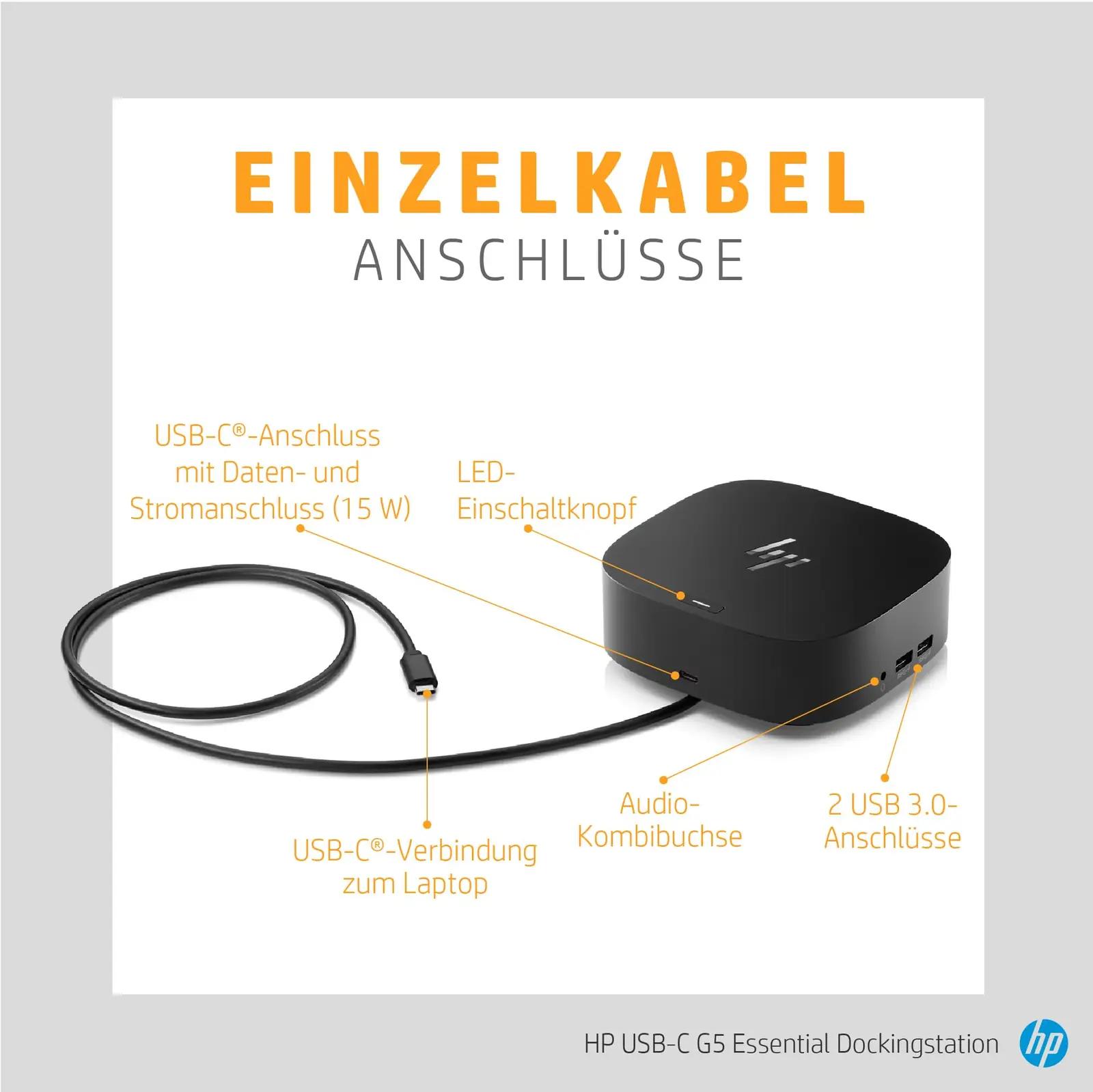HP vastupidav USB-C dockingstation 100W laenguga ja – kasutusnäide