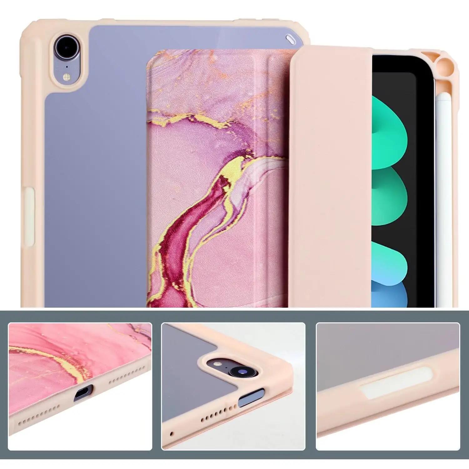 Fancity roosa marmorist kunstnahkümbris iPad Mini 6 jaoks – pilt 6