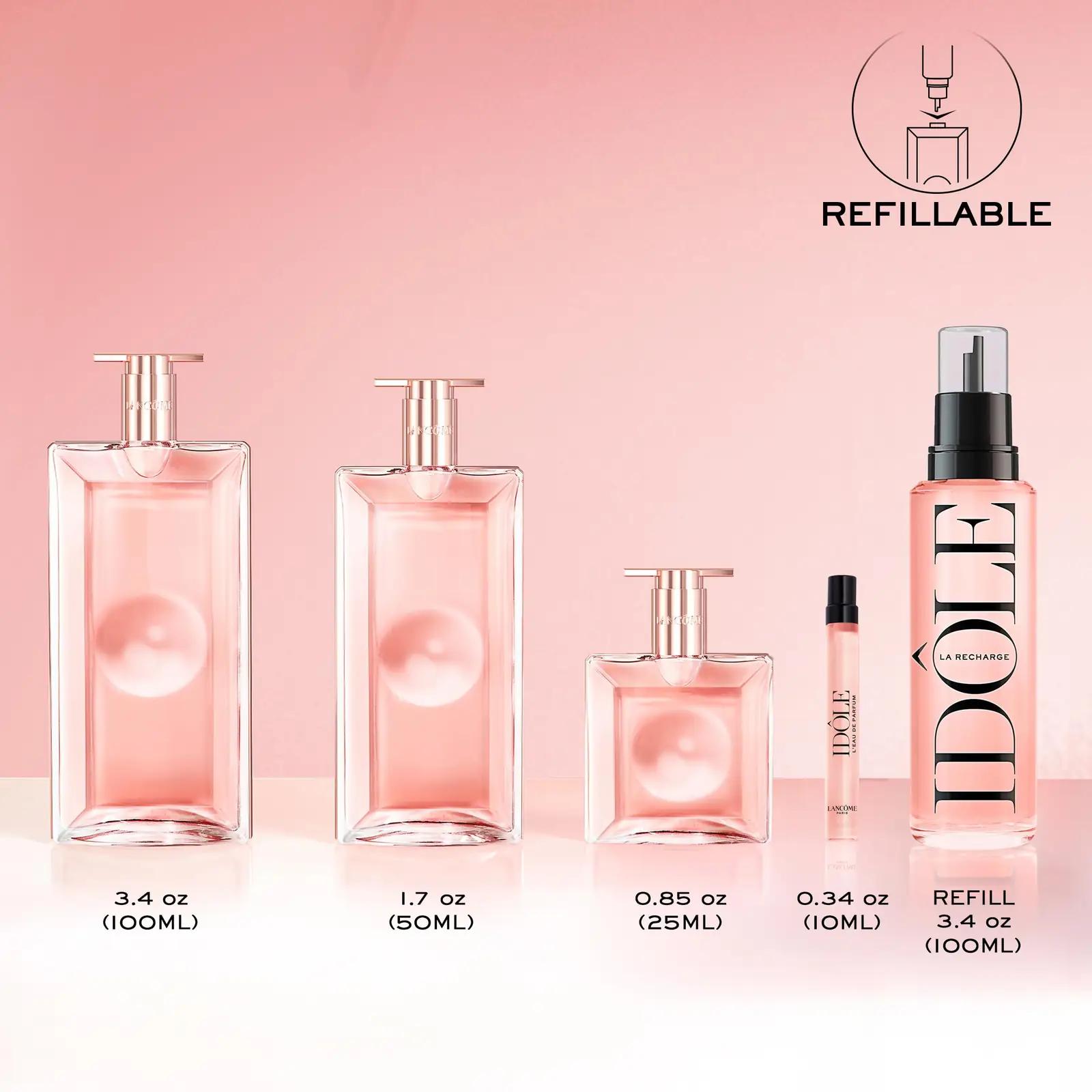Lancôme Idôle 50 ml – elegantne ja täidlane parfüüm naisele – pakend ja tarvikud