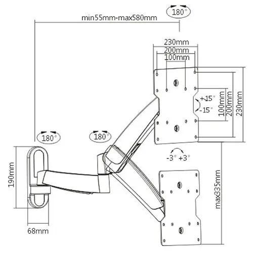 RICOO tugev terasest seinakinnitus 32–55″ S2722 – lisavaade