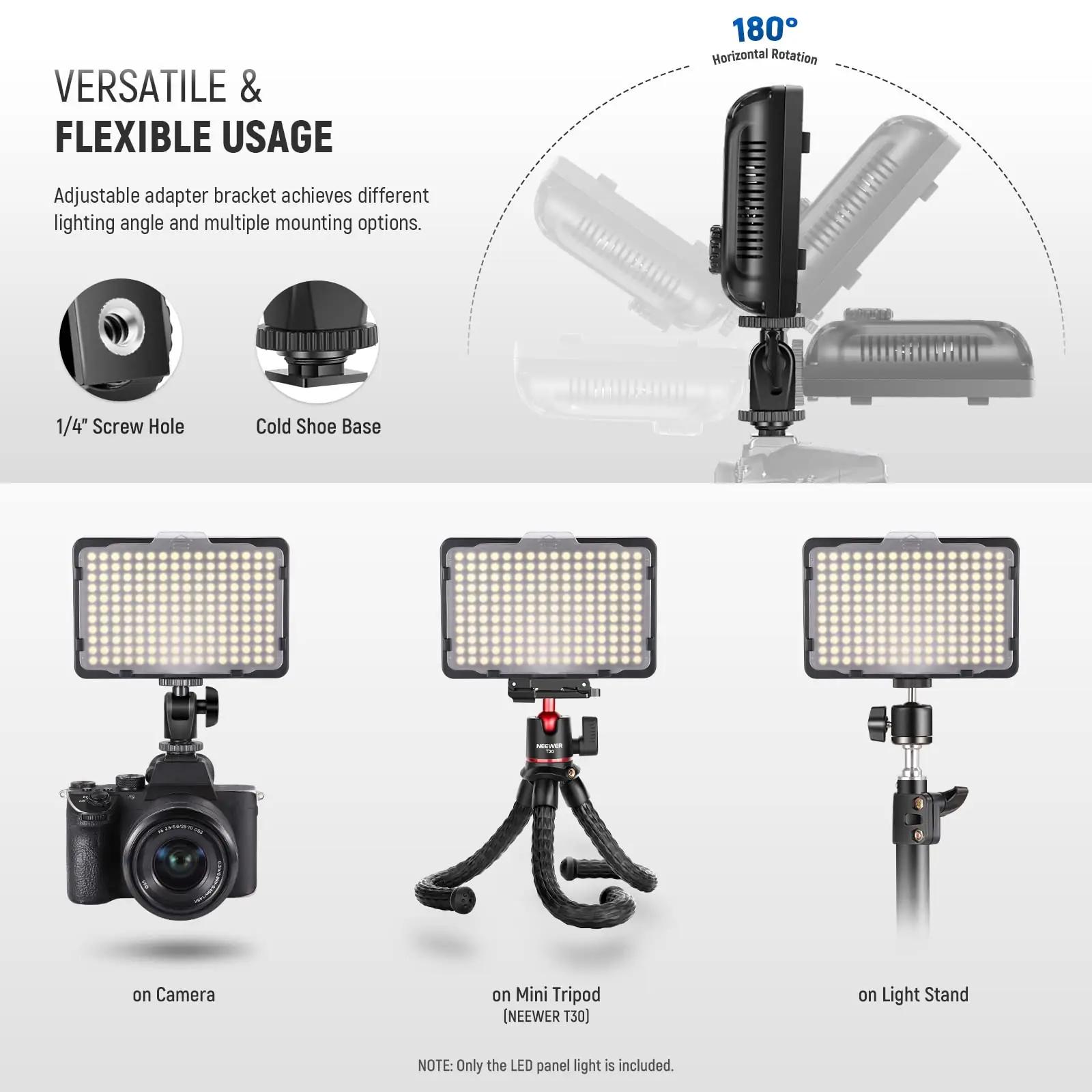 NEEWER kerge 176 LED paneel 5600K – kompaktne stuudiovalgus – kasutusnäide