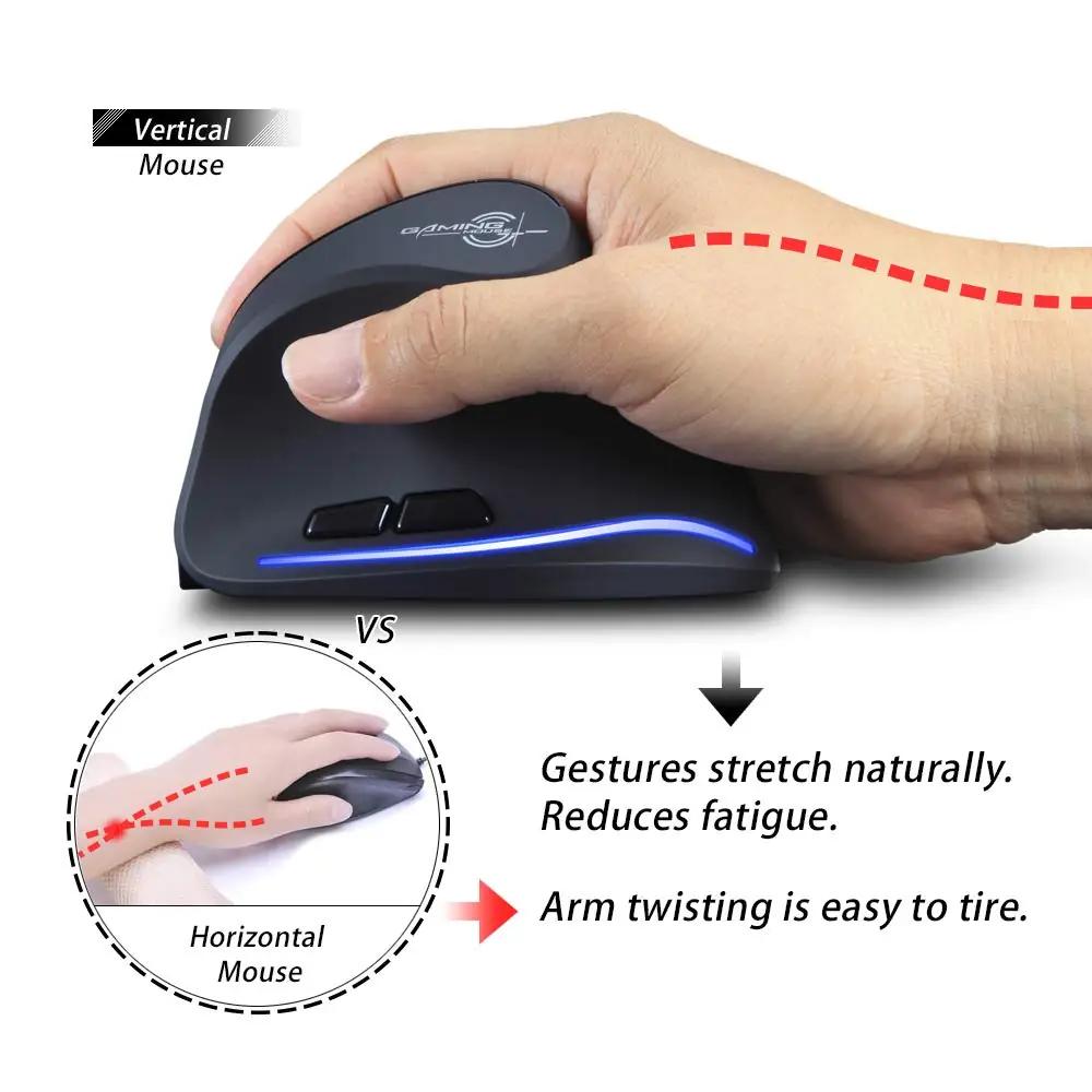 Zelotes mugav vertikaalne hiir – ergonoomiline mängimiseks – pakend ja tarvikud
