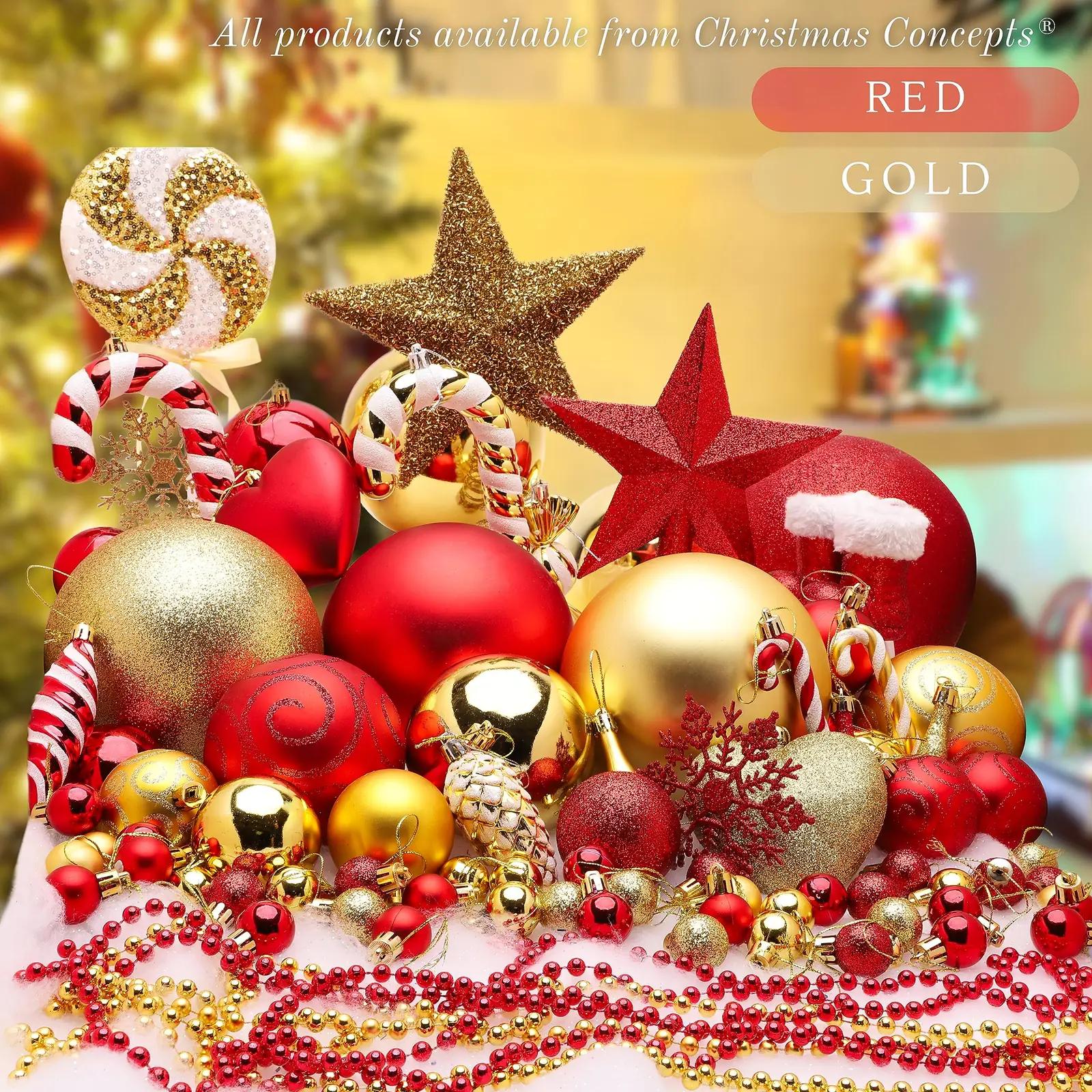 Christmas Concepts elegantne 100 mm kuldne jõulukuulide komplekt – pilt 6
